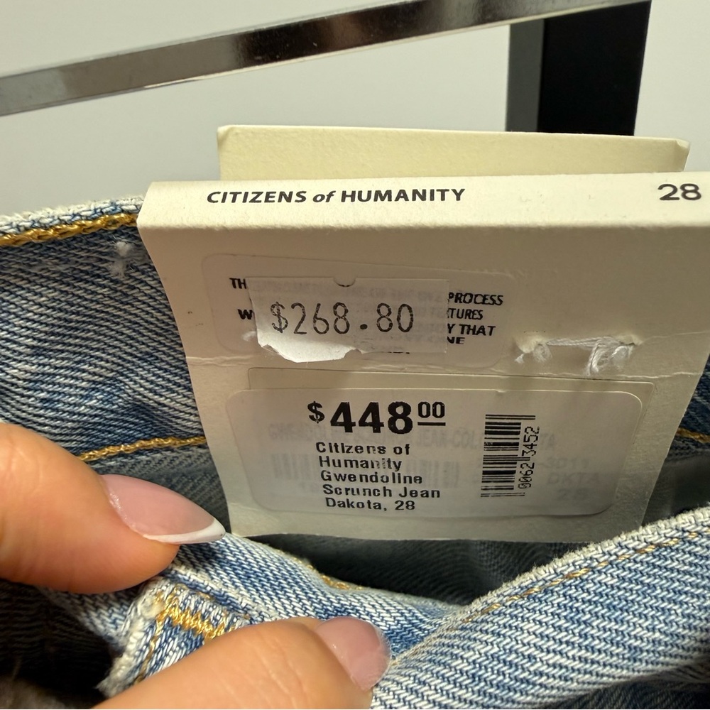 Citizens Of Humanity Gwendoline Scrunch Light Blue Straight Leg Jeans - Picture 3 of 3